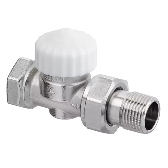 Heimeier Calypso Exact termosztatikus szelep sárgarézből, egyenes, nikkelezett 1/2"