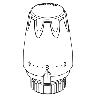 Heimeier DX termosztátfej, 6-28°C,  beépített érzékelövel M30x1.5 RAL9016 fehér