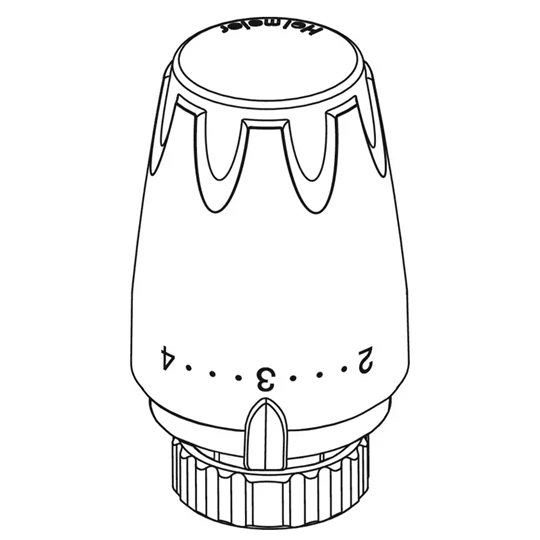 Heimeier DX termosztátfej, 6-28°C,  beépített érzékelövel M30x1.5 RAL9016 fehér
