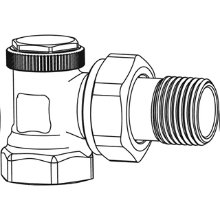 Heimeier Regutec F visszatérő szelep, sarok nikkelezett 1/2"