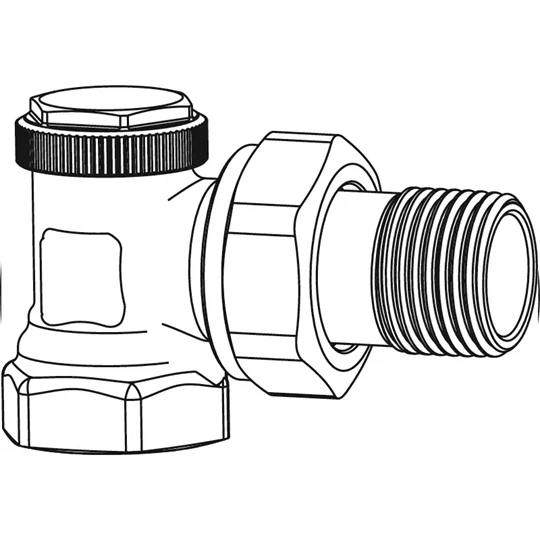 Heimeier Regutec F visszatérő szelep, sarok nikkelezett 1/2"