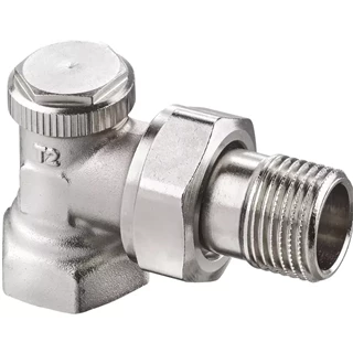 Heimeier Regutec F visszatérő szelep, sarok nikkelezett 1/2"