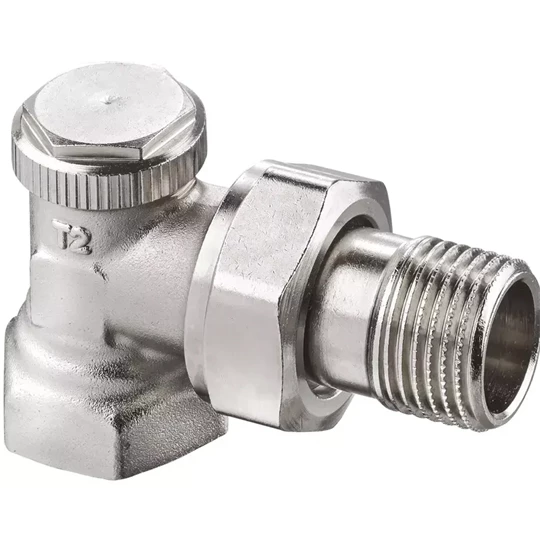 Heimeier Regutec F visszatérő szelep, sarok nikkelezett 1/2"