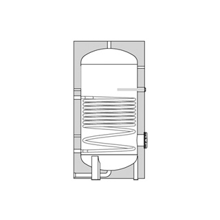 Heizer SXN-5 álló indirekt tároló használati melegvízhez, 316L inox test, hengeres, egy hőcserélővel, 500l