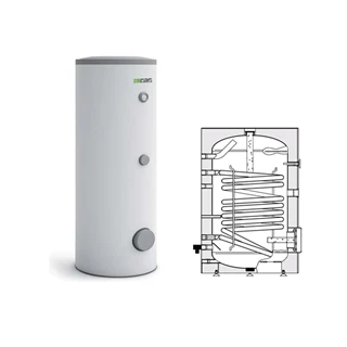 Heizer HMV-tároló egy hőcserélővel, BSFV-200 R, 197 literes, 1.4m2, fix szigetelés