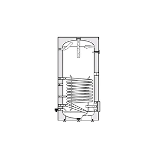 Heizer HMV-tároló egy hőcserélővel, BSFV-400 R, 405 literes, 1.8m2, fix szigetelés