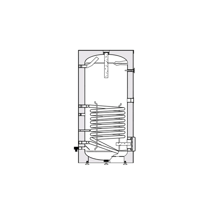 Heizer HMV tároló  500 liter, álló, standard, egy hőcs., 2,0 m2, BSFV-500 R, fix szig., O755/1950 mm, 157 kg 