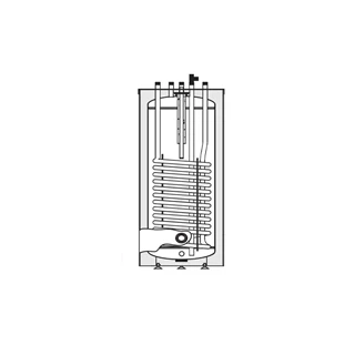Heizer HMV-tároló, fali, szögletes, egy hőcserélővel, E-SW-120, 120l, O455x455/1150mm, 62kg, 1.2m2, 2,0 kW-os fűtőbetét
