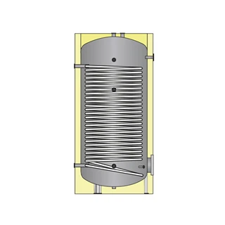 Heizer HMV-tároló hőszivattyúhoz, egy növelt hőcserélővel, BSH-300 R, 276 literes, 3.8m2, fix szigetelés