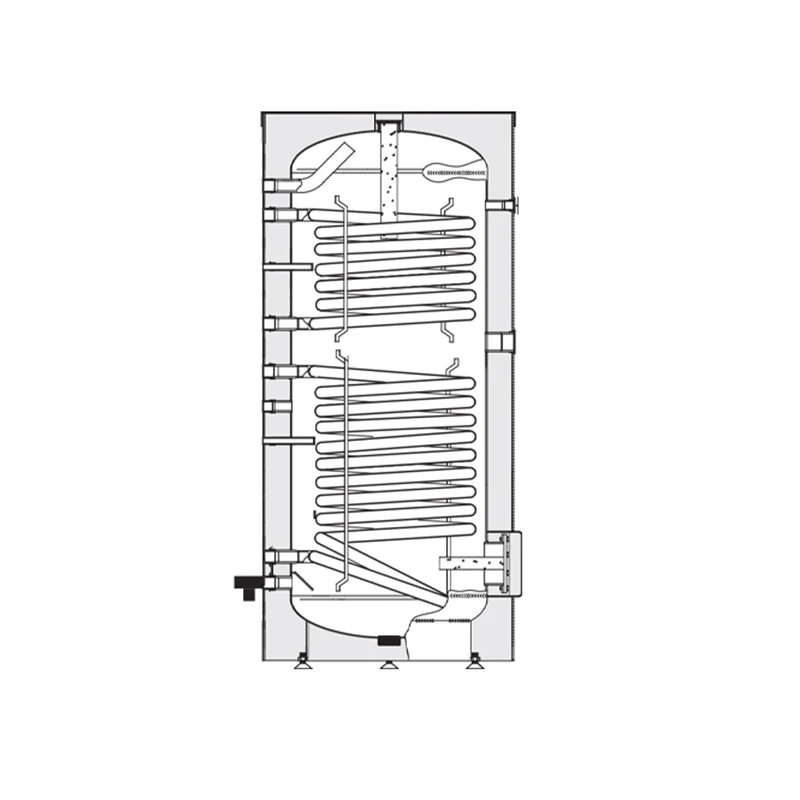 Heizer HMV tároló  300 liter, álló, standard, két hőcs., 1,1/1,4 m2, BSFV-I-300 R, fix szig., O670/1615 mm, 140 kg