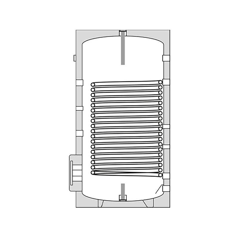 Heizer HMV tároló  300 liter, álló, hősziv.-hoz, egy hőcs., 3,09 m2, BSHX-304, fix szig., O560/1760 mm, 81 kg, inox
