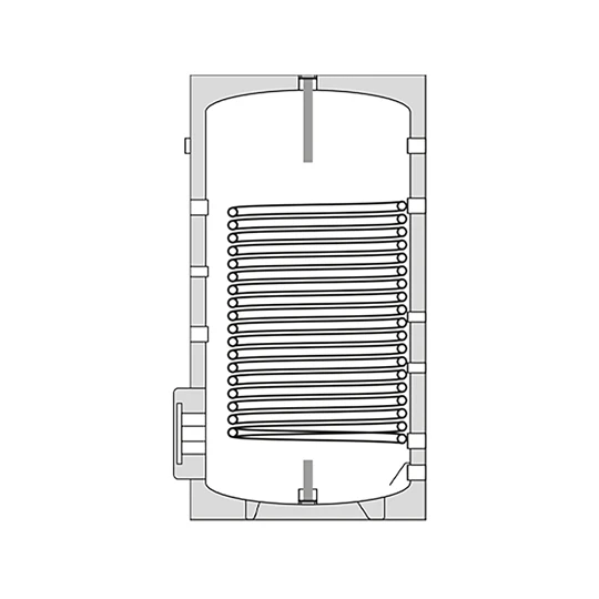 Heizer HMV tároló  300 liter, álló, hősziv.-hoz, egy hőcs., 3,09 m2, BSHX-304, fix szig., O560/1760 mm, 81 kg, inox