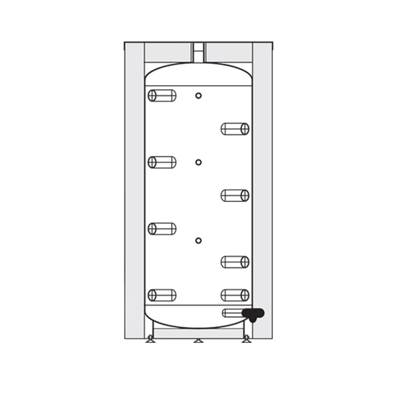 Heizer puffertároló fűtésre,  918 liter, PUS-1000 F, álló, levehető szig., O990/2055 mm, 165 kg, standard