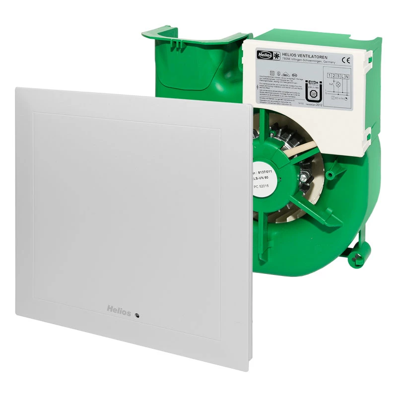 Helios ELS-V 60 Ventilátor egység, formatervezett fehér előlappal, mosható szűrővel, elpiszkolódásjelzővel, 60 m3/h
