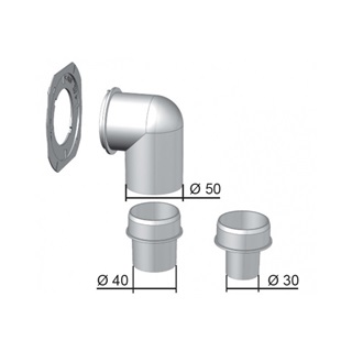 Helios FRS-BV 51 FlexPipe plus rendszer, Oval, függőleges 90°-os könyök