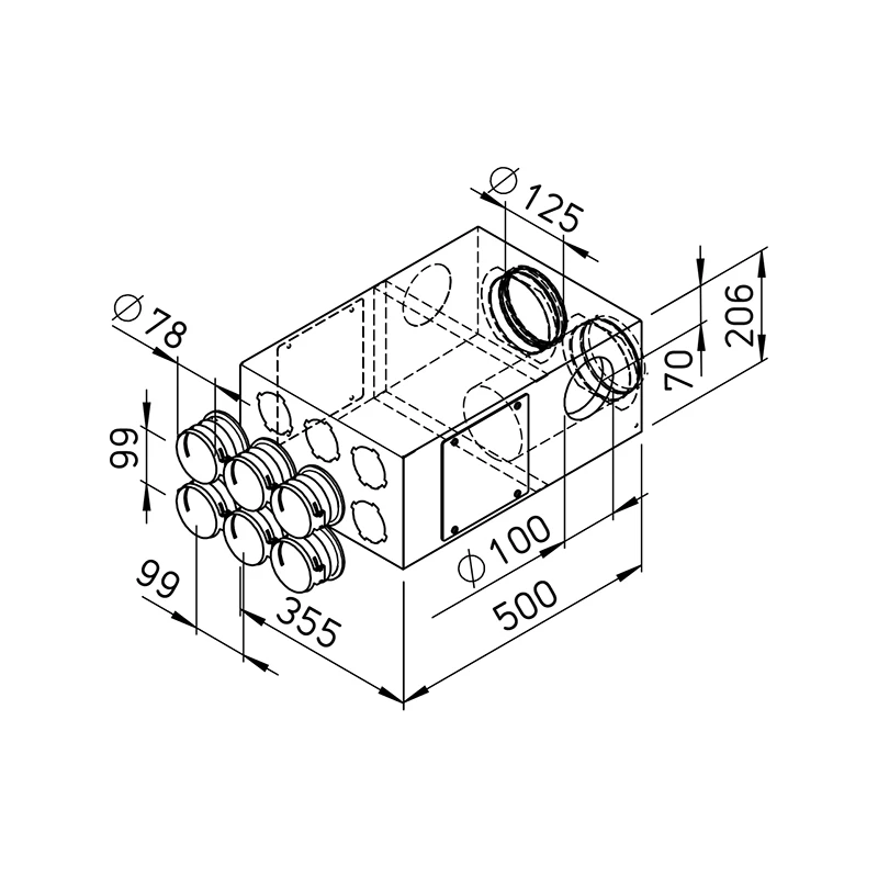 Helios FRS-VK 6-75/125 FlexPipe plus rendszer, NÁ75, osztódoboz