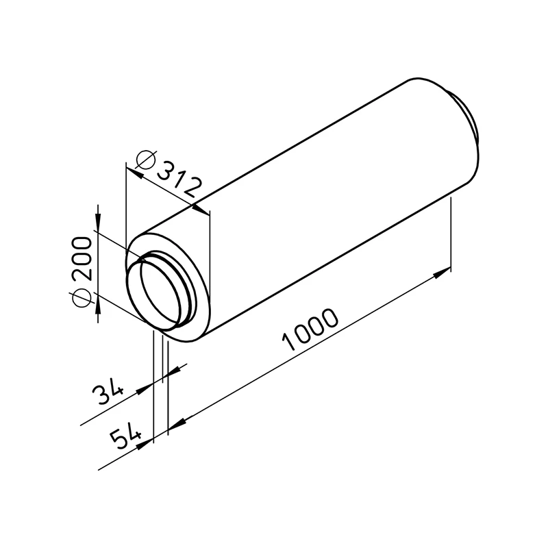 Helios FSD 200 Flexibilis hangcsillapító, L=1000 mm