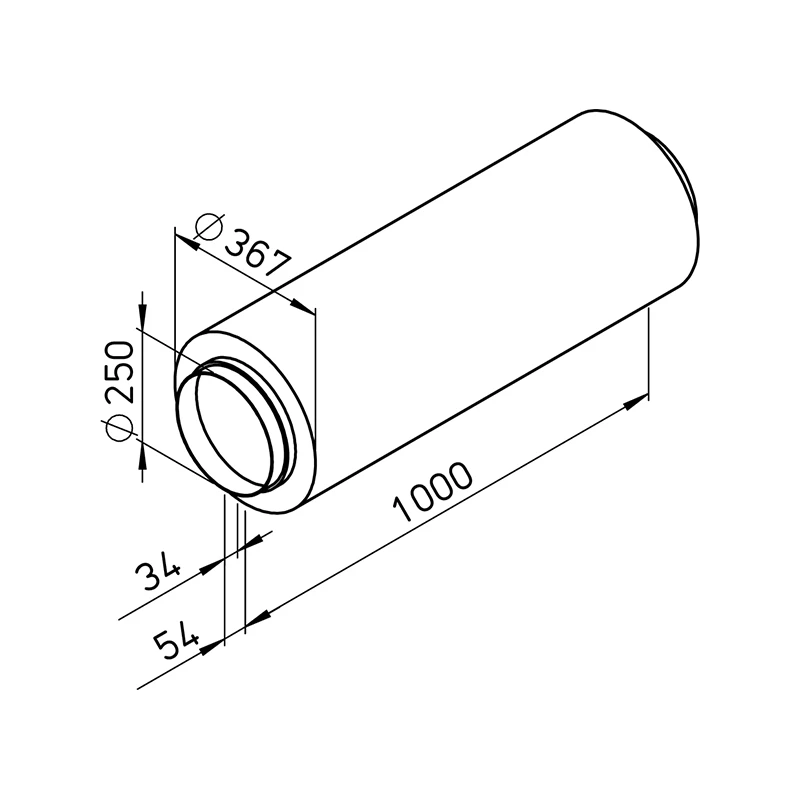 Helios FSD 250 Flexibilis hangcsillapító, L=1000 mm