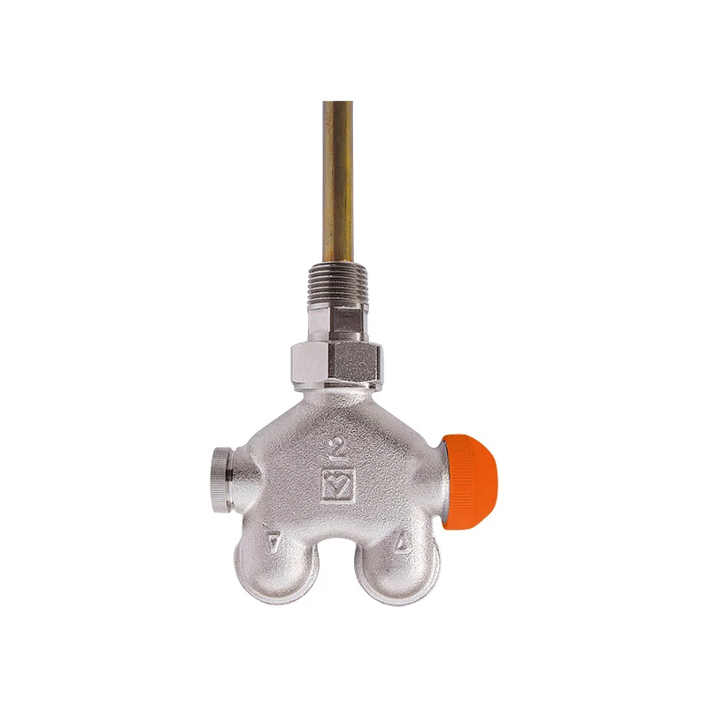 Herz VUA-40 4-járatú termosztatikus radiátorszelep sarok 1/2" 150/11 kétcs.jobbos, 4 cm, M28*1,5
