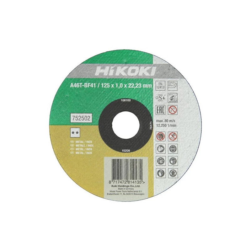 Hikoki vágótárcsa Inox fémekhez 125x1,0 mm
