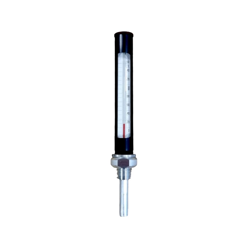 Hőmérő ipari 0-100°C kis egyenes L=63mm, 1/2"
