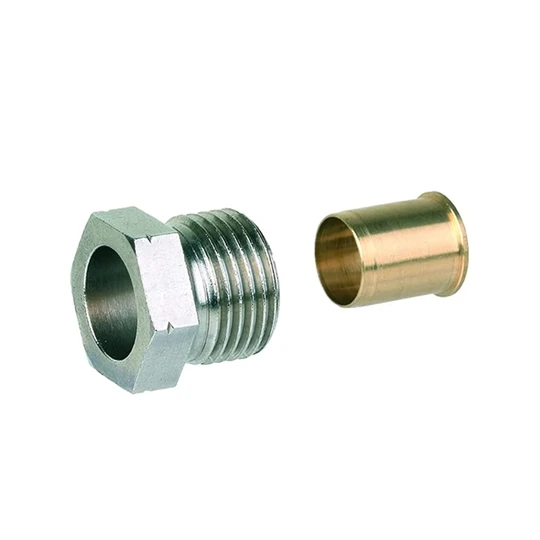 Honeywell Home csatlakozó fitting 15-ös réz és acél csőhöz, Rp1/2" BMes radiátor szelepre (1 db/csomag)