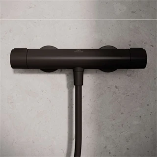 Ideal Standard Ceratherm ALU+ termosztatikus zuhanycsaptelep, selyem fekete