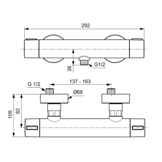 Ideal Standard Ceratherm ALU+ termosztatikus zuhanycsaptelep, selyem fekete