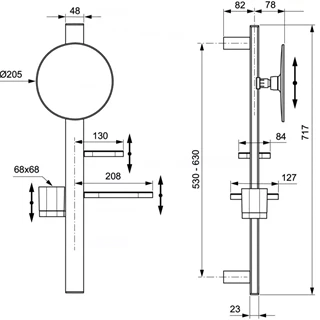 Ideal Standard tükrösszekrény Alu+ 31x72 cm selyemfekete
