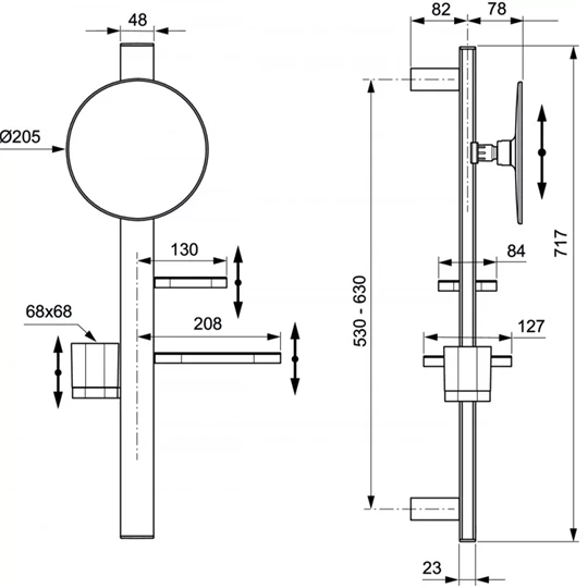 Ideal Standard tükrösszekrény Alu+ 31x72 cm selyemfekete