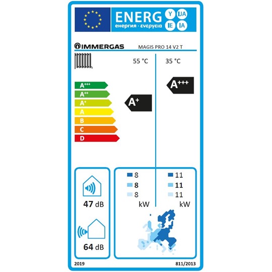 Immergas Magis Pro 14 V2 T osztott rendszerű split levegő/víz hőszivattyú