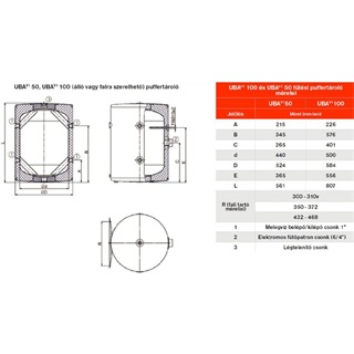 Immergas indirekt tároló UBA 100 fali