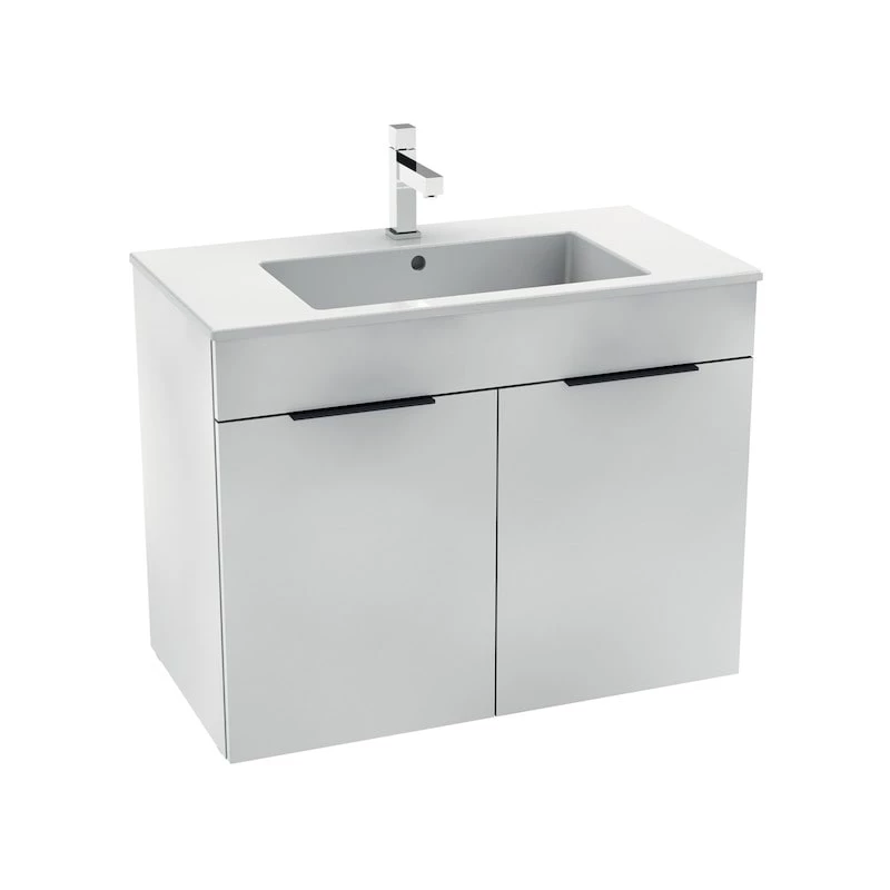 Jika Cube 80-as alsószekrény 2ajtós, mosdóval, selyemfényű fehér, 790*607*422, fürdőszoba bútor