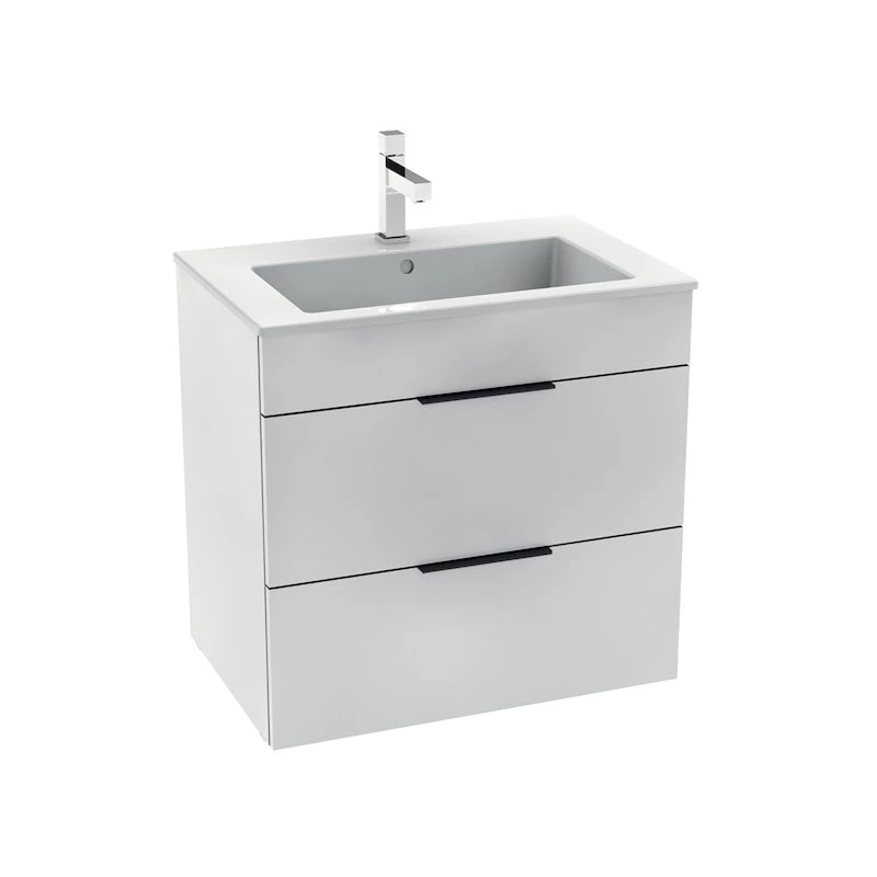 Jika Cube alsószekrény mosdóval 65cm-es 2 fiókos magasfényű fehér, fürdőszoba bútor