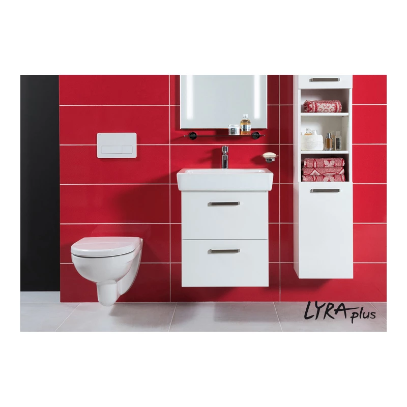 Jika Lyra Plus kézmosó, 40 cm, csaplyukkal és túlfolyóval, fehér, 400 x 340 x 170 mm