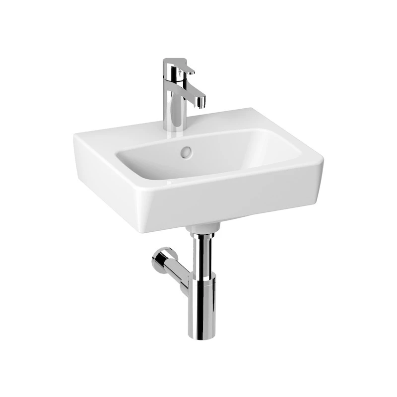 Jika Lyra Plus kézmosó, 40 cm, csaplyukkal és túlfolyóval, fehér, 400 x 340 x 170 mm