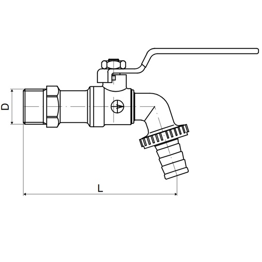 Kerticsap 3/4" DN20 tömlővéges, Slovarm