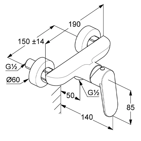 Kludi-X1 zuhanycsaptelep fekete