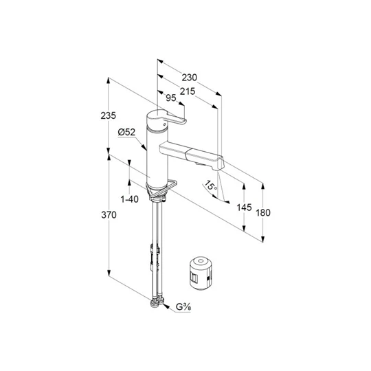 Kludi M3 álló mosogató csaptelep kihúzható fejes króm