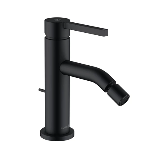 Kludi Nova Fonte Pura egykaros bidé csaptelep 170/80*125mm, húzórudas leeresztő szeleppel, matt fekete felület