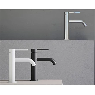 Kludi Nova Fonte Pura magasított egykaros mosdó csaptelep 335/240*130mm, lefolyó szelep nélkül, matt fekete felület
