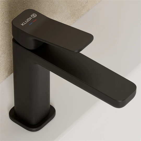 Kludi X3 - mosdócsaptelep 110 mit Push-Open lefolyó garnitúra, fekete