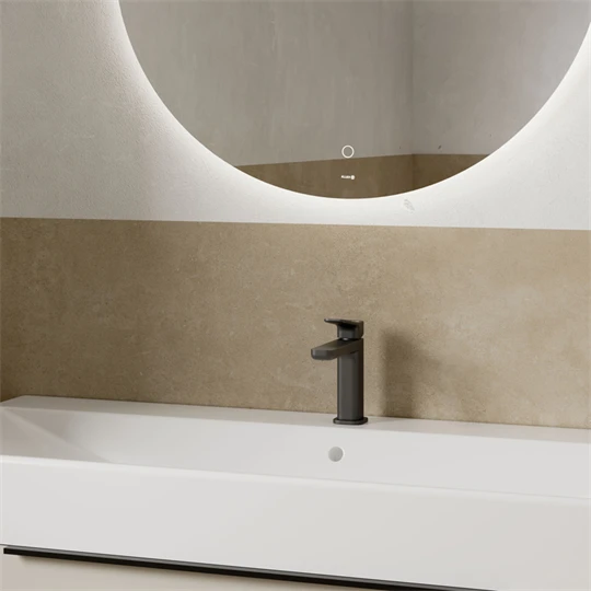 Kludi X3 - mosdócsaptelep 110 mit Push-Open lefolyó garnitúra, fekete