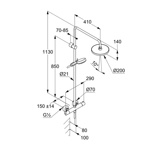 Kludi X3 - zuhanyrendszer, króm