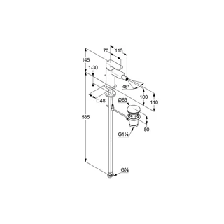 Kludi X3 bidé csaptelep aut leer. matt fekete