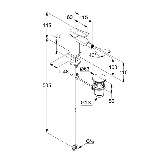 Kludi X3 bidécsaptelep aut. leer. króm