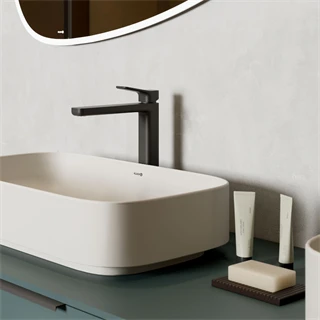 Kludi X3 mosdócsaptelep 110 , leer. Push-Open leer.,matt fekete