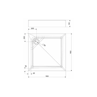 Kolo First szögletes zuhanytálca mélység: 4 cm, kifolyó: 90 mm, panellel és lábakkal együtt szállítva, 90 x 16,5 cm