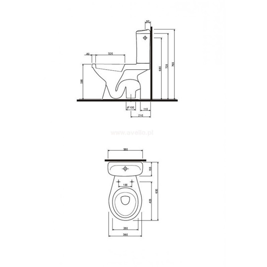 Kolo Idol monoblokk WC szett alsókifolyású, mélyöblítésű kétmennyiségű öblítéssel 3/6 l