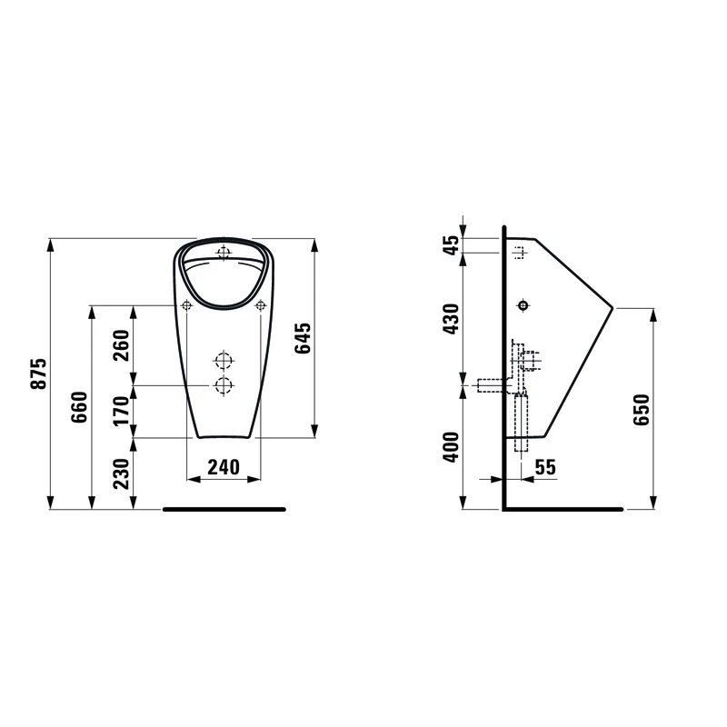 Laufen Caprino vizelde, leszívó rendszerű rimless, belső vízbevezetés, fehér